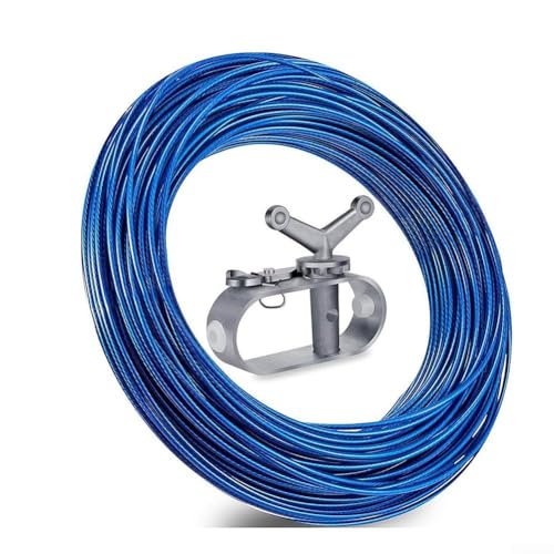 Yhenlovtt Pool Cover Tightening Set Sy Above Ground Pools – Having Plasticcoated Fastening Cable 100ft Tightener Weatherresistant Secure for Steel