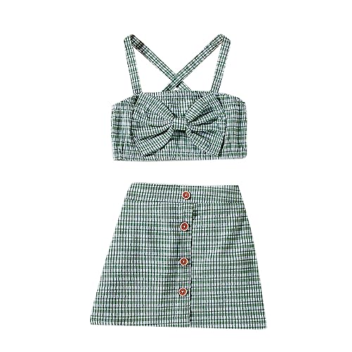 Image of Hopscotch Polyester Girls Checkered Blouse And Skirt Set
