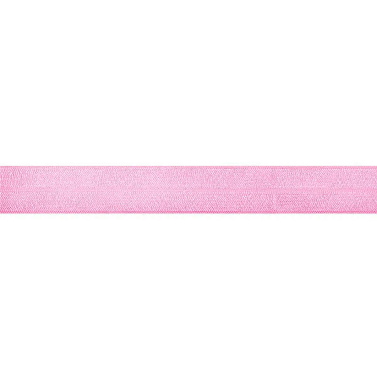 Rollo de 50 100 yardas de cinta elástica de satén de licra, brillante, de 20 mm de grosor, para doblar, para diadema, vestido, costura, color rosa perla, 100 yardas