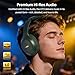 TOZO HT3 Hybrid Noise Cancelling Headphones, 90H Battery Life Wireless Over Ear Bluetooth 6.0 Foldable Headset, AI Voice Assistant with 5 Mics, Connect 2 Devices and Hi-Res Sound, 32 EQ Audio Presets