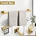 10-Piece Bathroom Hardware Accessories Set-Brushed Gold Towel Bar, Holder & Racks-SUS304 Stainless Steel-Wall Mounted,23.6-Inch