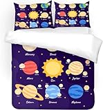 Tovast 3D Planet Bettwäsche 155x220cm 3teilig Weich Mikrofaser Bettwäsche...