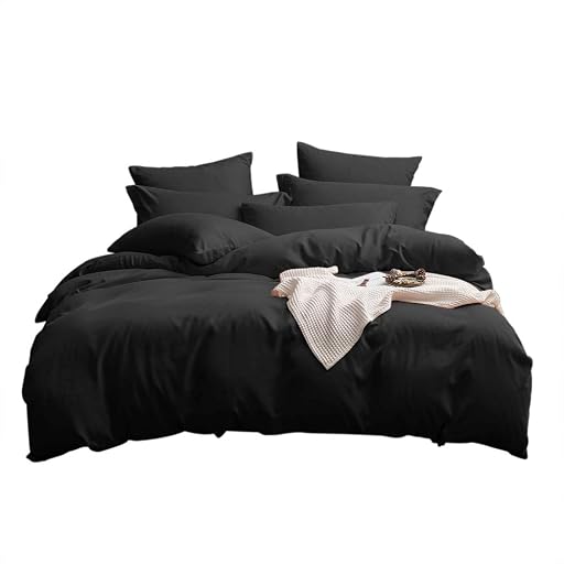 UMI Essentials Microfibre Duvet Cover Set Superking, Black