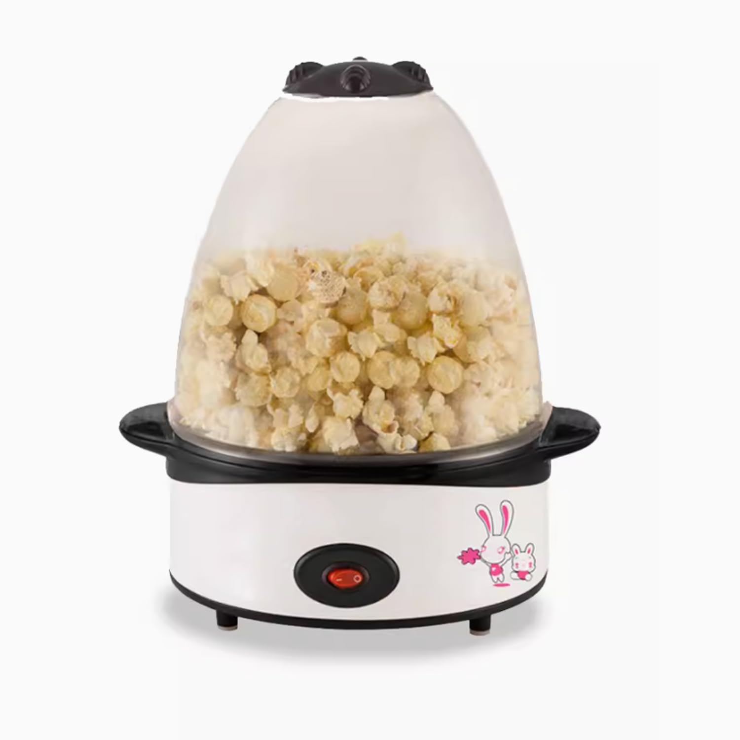 SAAKO Elektrischer Heißöl-Popcorn-Popper-Maker, automatische Rührplatte mit Antihaftbeschichtung, schnelle Heizmaschine mit integriertem Messdeckel, ideal für Partykinder zu Hause,A