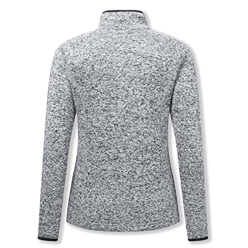 Town&Field Women's Sweater Fleece Jacket Long Sleeve Full Zip Sweatshirts Athletic/Casual Lightweight For Spring (Grey,Xl) #TOP6