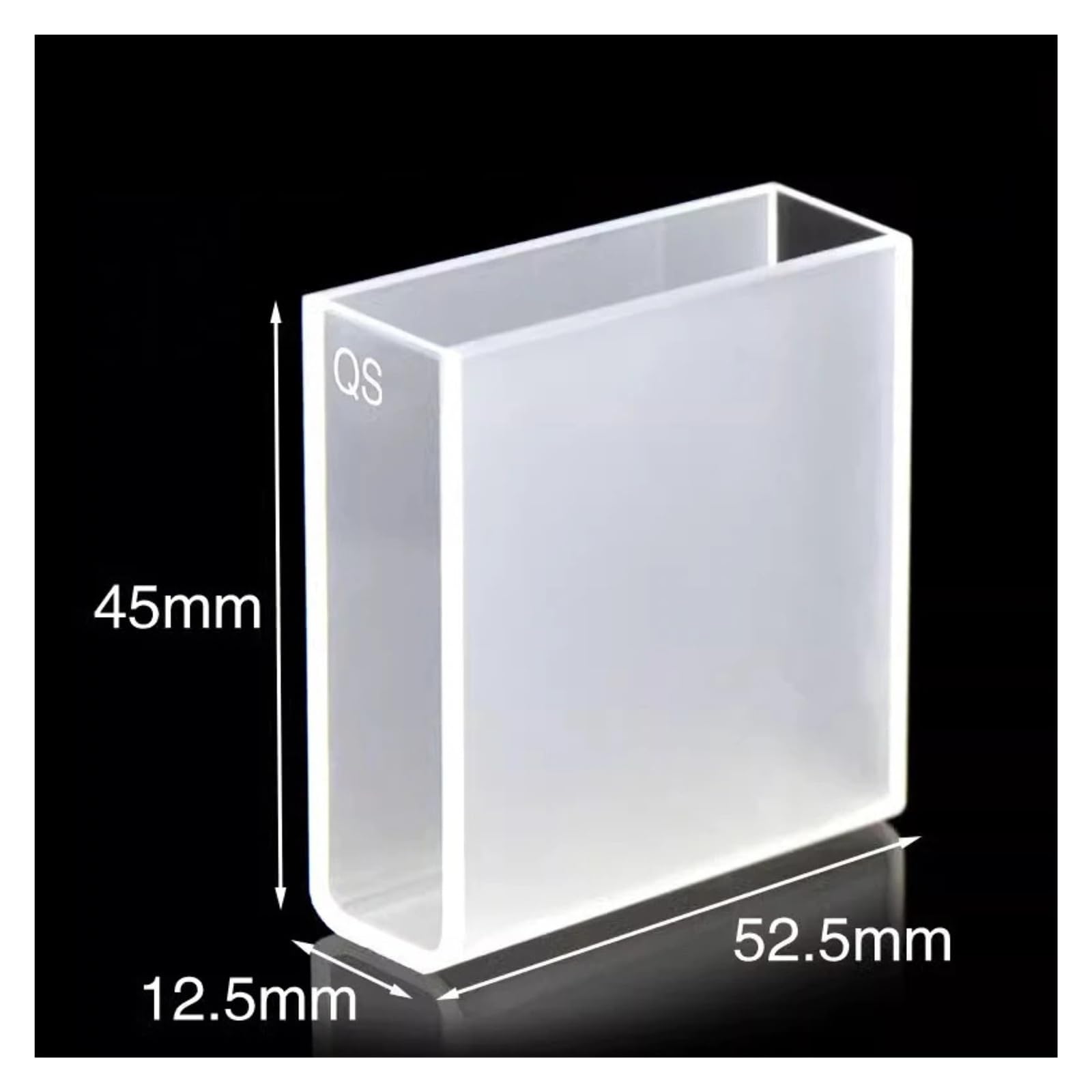 2 Celdas de cubeta de Cuarzo con Tapa, Longitud de Recorrido de 50 mm, JGS1 for Laboratorio de espectrofotómetro, Dimensiones 12,5 x 52,5 x 45 mm, Volumen 17,5 ml(Standard)