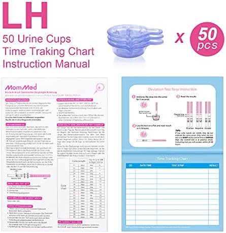 MOMMED Ovulation Test Strips, 50 LH Ovulation Kit + 50 Collection Cups, Accurately Track Ovulation Test, High Sensitivity Ovulation Tests
