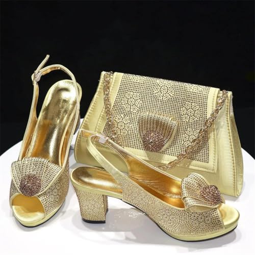 Women Italian Design Wedding Shoes and Bag Full Diamond Decoration Metal Closure Bags2