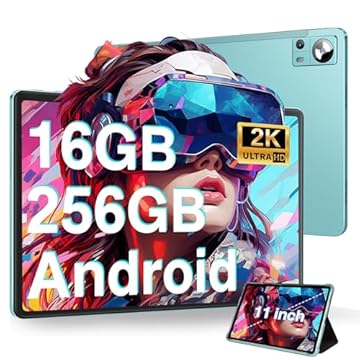 DMOAO Tablet 11 Pollici Android con 16GB RAM 256GB ROM(1TB Espandibile), 2K FHD Tablet con Camera Tripla(13MP+5MP+2MP), 8 Core, 2.0 GHz, IPS 2000 * 1200, 5G Wi-Fi, 8600 mAh, GPS, BT 5.0,Verde