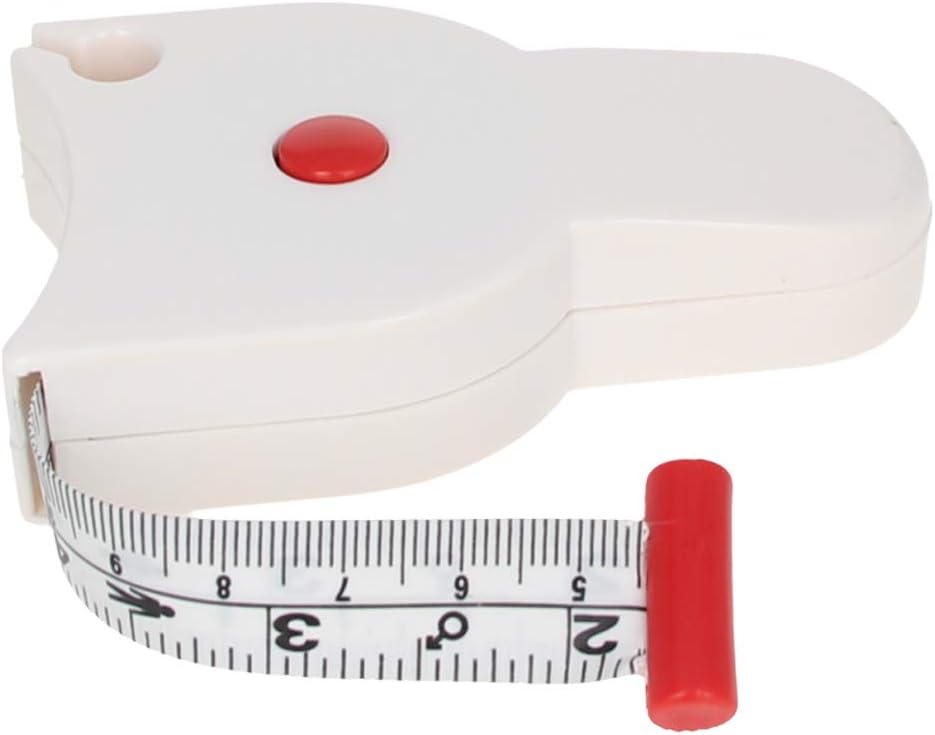 Utoolmart Body Fat Caliper and Body Measuring Tape, Skinfold Calipers and Body Fat Tape Measure Tool for Accurately Measuring BMI Skin Fold Fitness and Weight-Loss (White) 1 Pcs