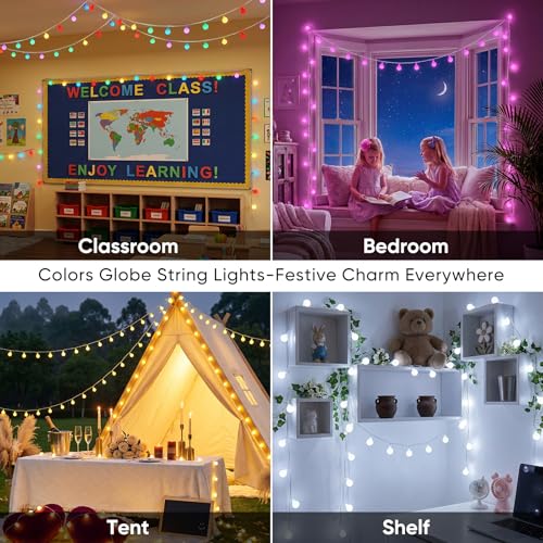 OMIKA 50FT 100 LED Smart Color Changing Globe String Lights, Smart Fairy Lights APP & Remote Control, Music Sync Twinkle Light, 100+ Dynamic Mode for Bedroom Classroom Party Christmas Decoration by OMIKA - Image 6