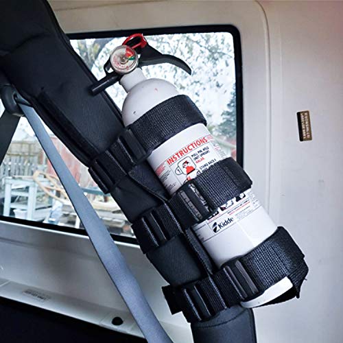 Linkstyle Jeep Fire Extinguisher Mount Holder 3 lb, Adjustable Roll Bar Compatible with Jeep Wrangler, Unlimited, CJ, JK, JKU, JL, JLU, TJ, Rubicon, Sahara, Sport