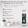 TONGOU DIY 1P+N - Commutateur WiFi à rail DIN 20A WLAN pour relais - Application iOS/Android TUYA/Smart Life - Commande vocale pour Smart Home avec mètre