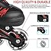 Caroma Inline Skates 3 Size Adjustable Roller Skates with 8 Lights Up LED Wheels for Beginner Sports Indoors and Outdoors (Black Red, M(US 2-5))