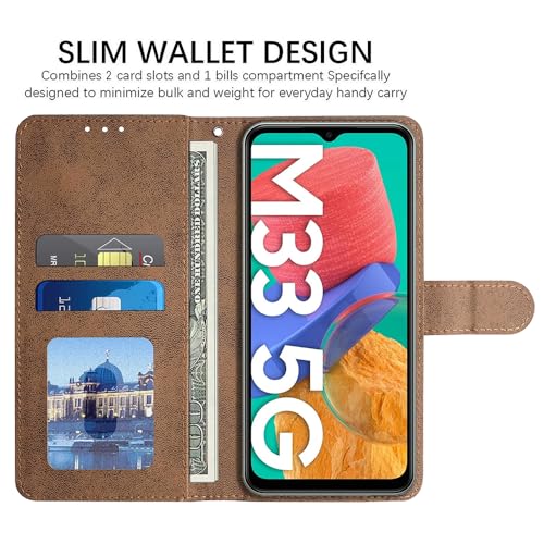 Image of Flip Cover Back Case for Samsung Galaxy M33 5G | Premium Leather Finish | Inbuilt Pockets & Stand | Flip Cover Back Case for Samsung Galaxy M33 5G (Black)