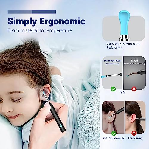Ear Wax Removal Kit, [Wireless Ultra-Hd Camera With Light] [Skin-Friendly Ear Cleaner Tool], Earwax Cleaning Remover With 7 Ear Picks, 6 Silicone Scoop Tip Replacements And 1 Ear Washer #TOP2