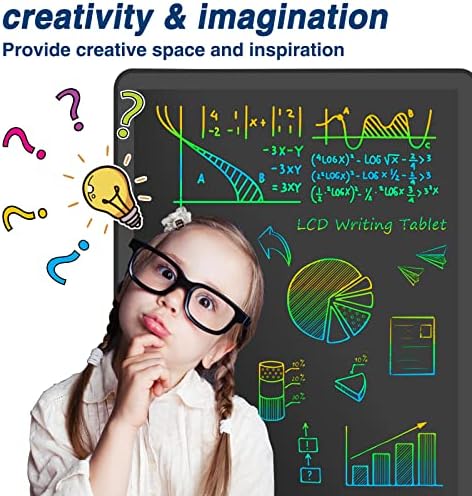 Lcd Drawing Tablet For Kids, Super Large 16-Inch Hd Lcd Kids Drawing Pad Color Step-By-Step Change, Writing Tablet Kids Enlightenment Toys, Glow Pad For Toys For 2 Year Old Boy (Black)