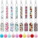 Junkin 40 Pcs Lipstick Holder Keychain Lip Holder Keychain Clip on Lipstick Pouch Fluffy Ball with Keyring(Multiple Style)