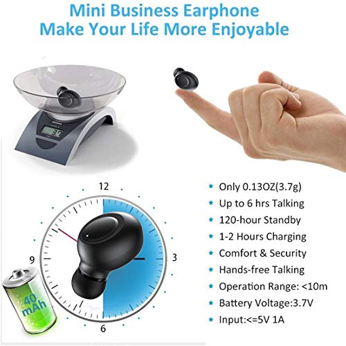 Lezii Single Bluetooth Earbud, Mini Invisible Wireless Headset, In Ear Headphones, Sport Earpiece With Mic, Magnetic Usb Charging For Car Vehicle Business, Waterproof Earphones For Samsung Iphone #TOP5