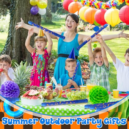 Halloscume 12 Pack Blue and Golden Rings Water Blaster 15.75 in Water Shooter Blasters Gun Party Favors for Kids Summer Outdoor Swimming Pool Backyard Beach Summer Games