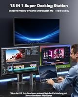 LCD Docking Station 3 Monitore, MOKiN 18 in 1 USB C Triple Display – Ansicht 3