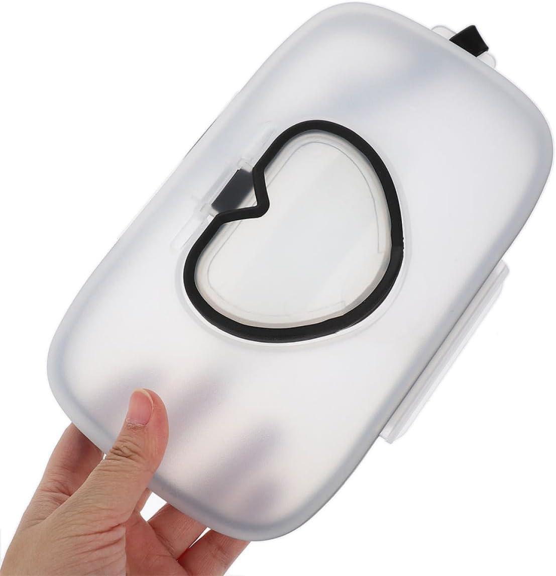 PRETYZOOM Portable Wipes Dispenser Box for Travel and Bathroom, Reusable Tissue Holder with Sealing Lid, 2pcs White and Black Wet Wipe Containers for Hand and Mouth Use image 4