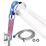 Alcachofa de Ducha de Mano,Etmury Conjunto de cabezal de ducha y manguera, Cabezal de ducha de mano Ionic Filtro con 1.5M Manguera de ducha antichispa para bao