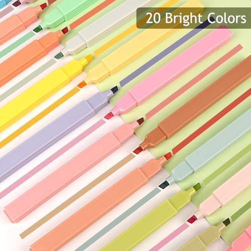 Colpart Pastell Textmarker 20er Set - Aesthetic Highlighter Pastellfarben für Journaling, Bibelmarkierer & Notizen