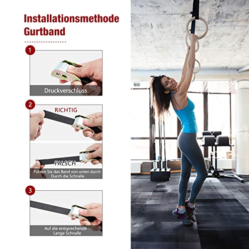 Trapezschaukel und Turnringe aus Holz für Gymnastik und Fitness