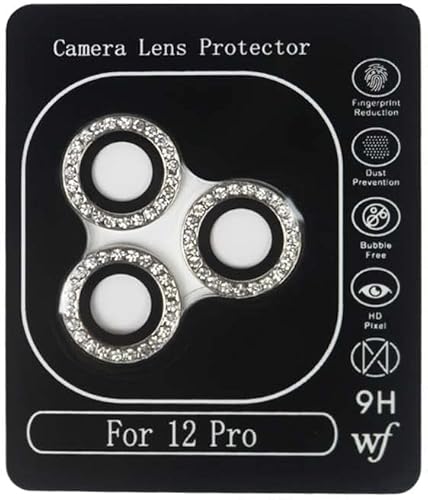 Miniatura 2 de Wildflower Protector de lentes de cámara compatible con iPhone 12 Pro, plateado brillante