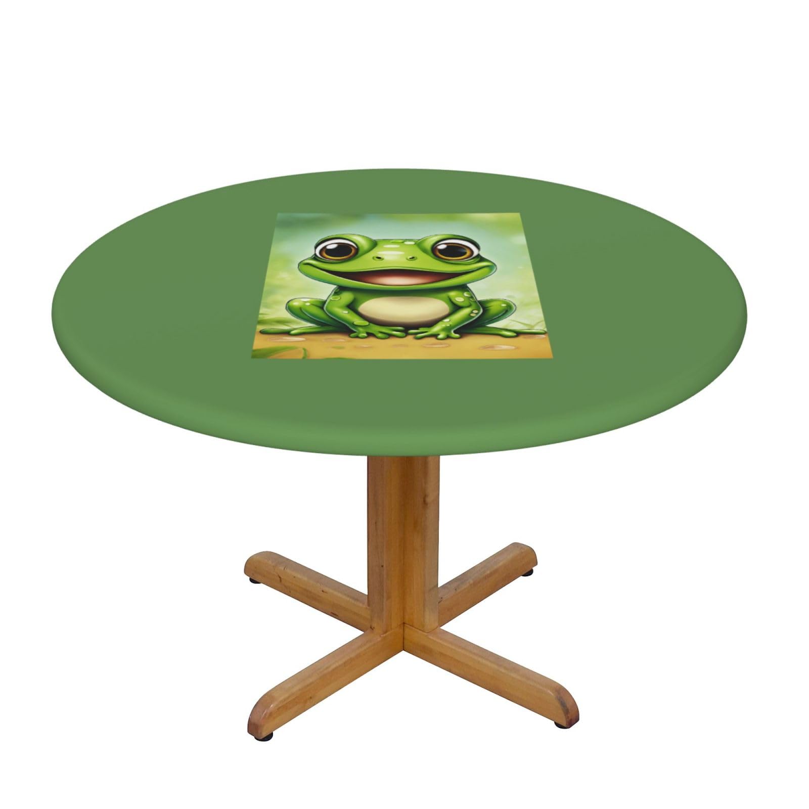 Nappe ronde grenouille imprimée : linge de table de cuisine et décoration extérieur