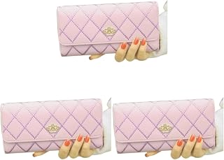 2 peças bolsa de aba para celular longa multi carteira para meninas roxo grande suporte lavanda capacidade organizador bloqueio de dinheiro carteira de couro sino, bolsa feminina cartão PU, Lavanda, medium, Tendência
