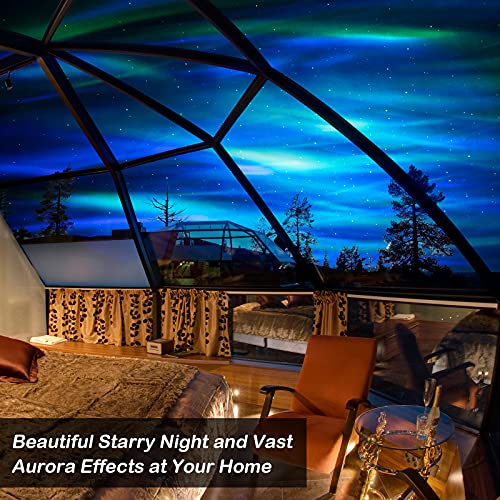 Seianders Aurora Lights Star Projector, Galaxy Projector With Remote Control, Sky Night Light Projector For Kids Adults, Bluetooth Music Speaker, Room Decor For Bedroom/Ceiling/Party/Home (White) #TOP5