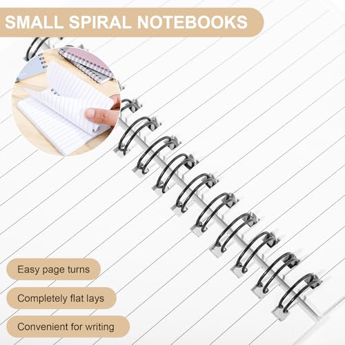 Thboxes 8 Pack Pocket Notebook, 3x5 Small Spiral Notebooks with 60 Sheets/120 Lined Pages Small Notebook Spiral Notepads Mini Note Pads Notebooks for School Office - Thumbnail 3