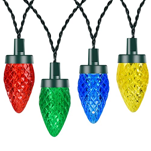 Zieglad C6 Led Christmas Light(16.5Ft), Battery Operated 4 Color 50 Bulbs Christmas String Light Set, 8 Light Modes Christmas Tree Decorations For Wreaths Centerpieces Room Patio Xmas Wedding Party #TOP1
