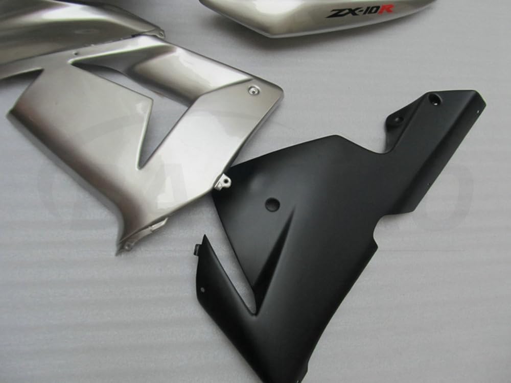 Fairings Kit Motorcycle For ZX-10R ZX10R 2004 2005 04 05 ZX-10R ZX10R Fairing Kit Bodywork ABS Injection (Silver Black) 056UH