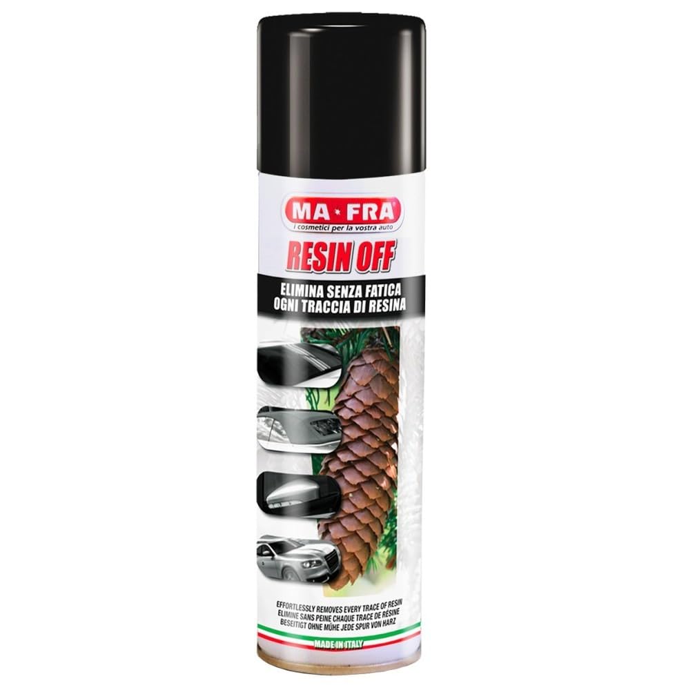 Elimina Resina Auto Senza Graffi Kit 3 Resin Off Ma-Fra Spray Rimuove E Salsedine Da Carrozzeria Vetri, 3x250 Ml