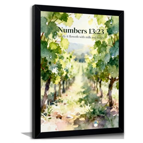 Scripture Canvas Wall Art Numbers 13:23 Vintage Artwork 8"x12"
