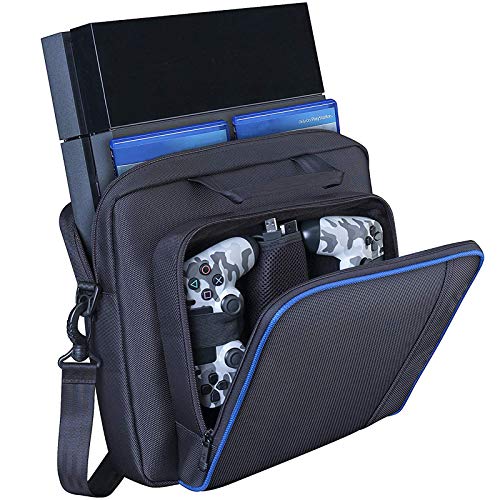 Estuche de Transporte para PS4 Consola/Controlador/Accesorios, Bandolera de Viaje para Hombro Bolsa de Almacenamiento para Juegos con Correa Ajustable Compatible con Playstation 4/PS4 Slim/PS4 Pro