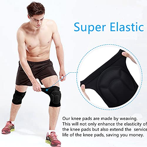 Danfancy Protective Knee Pads,Thick Sponge Anti-Slip ,Collision Avoidance Knee Sleeve For Women Men-1 Pair, Large #TOP1