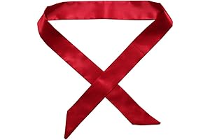 4Pcs Red Ribbon Scarf Soft Satin Silk Neckerchief Bag Handle Wrap