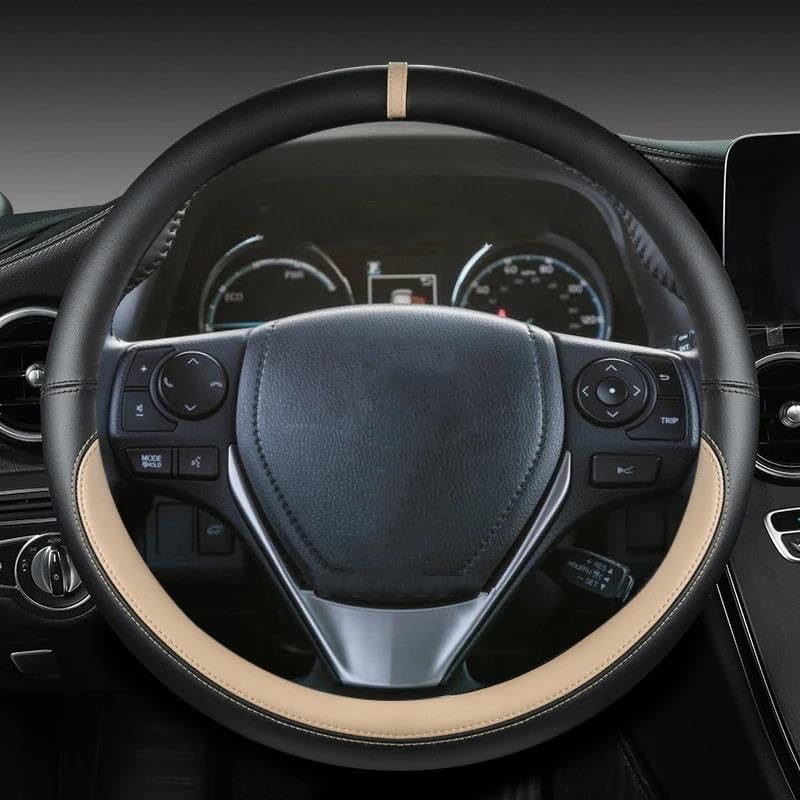 Cubierta Volante Funda Cuero Sintético para Volante Coche para Toyota para RAV4 2013-2019 para Corolla 2013-2017 para Scion IM 2016 para Auris 2013-2016 Protector Volante Coche(Beige)