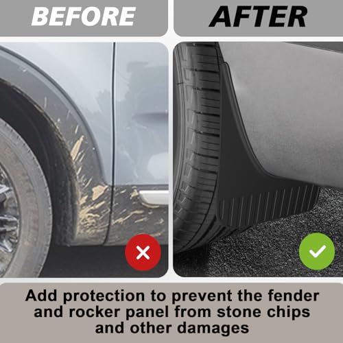Image of Muslogy Mud Flaps Splash Guards Compatible with Kia Telluride 2020-2025 2026 Accessories Front and Rear Mud Guards 4PCS No Drilling Fender Mudguards Kit with Hardware Accessories