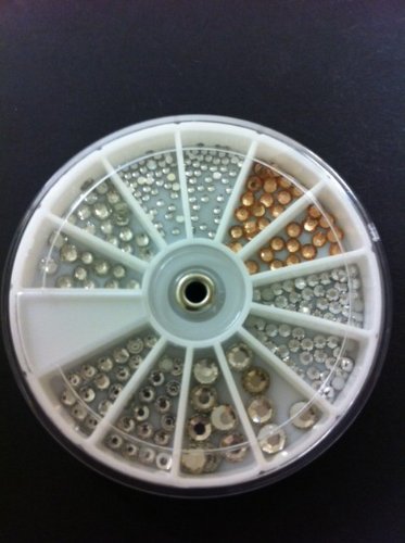 Amazon.com: Rhinestone Container with Assorted Round Stones (Silver ...