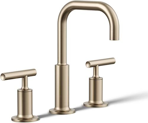 Miniatura 115 de KOHLER K-14406-3-2MB Purist - Grifo de lavabo de baño con asas de cruz baja, latón cepillado vibrante Latón cepillado vibrante.,Vibrant Brushed