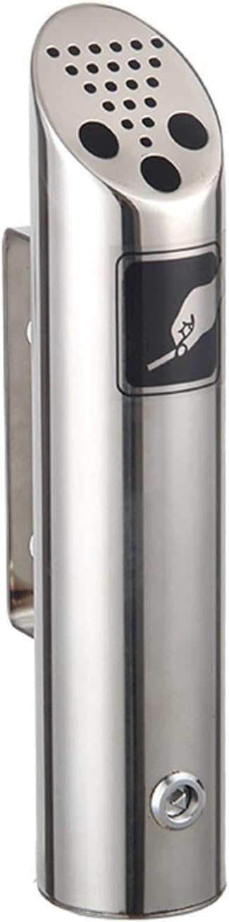 Stainless Steel Ashtray Bin Wall Mount AntiTheft Large Chamber Weather Trash Can for Outdoor Outdoor Indoor Locking Trash Can