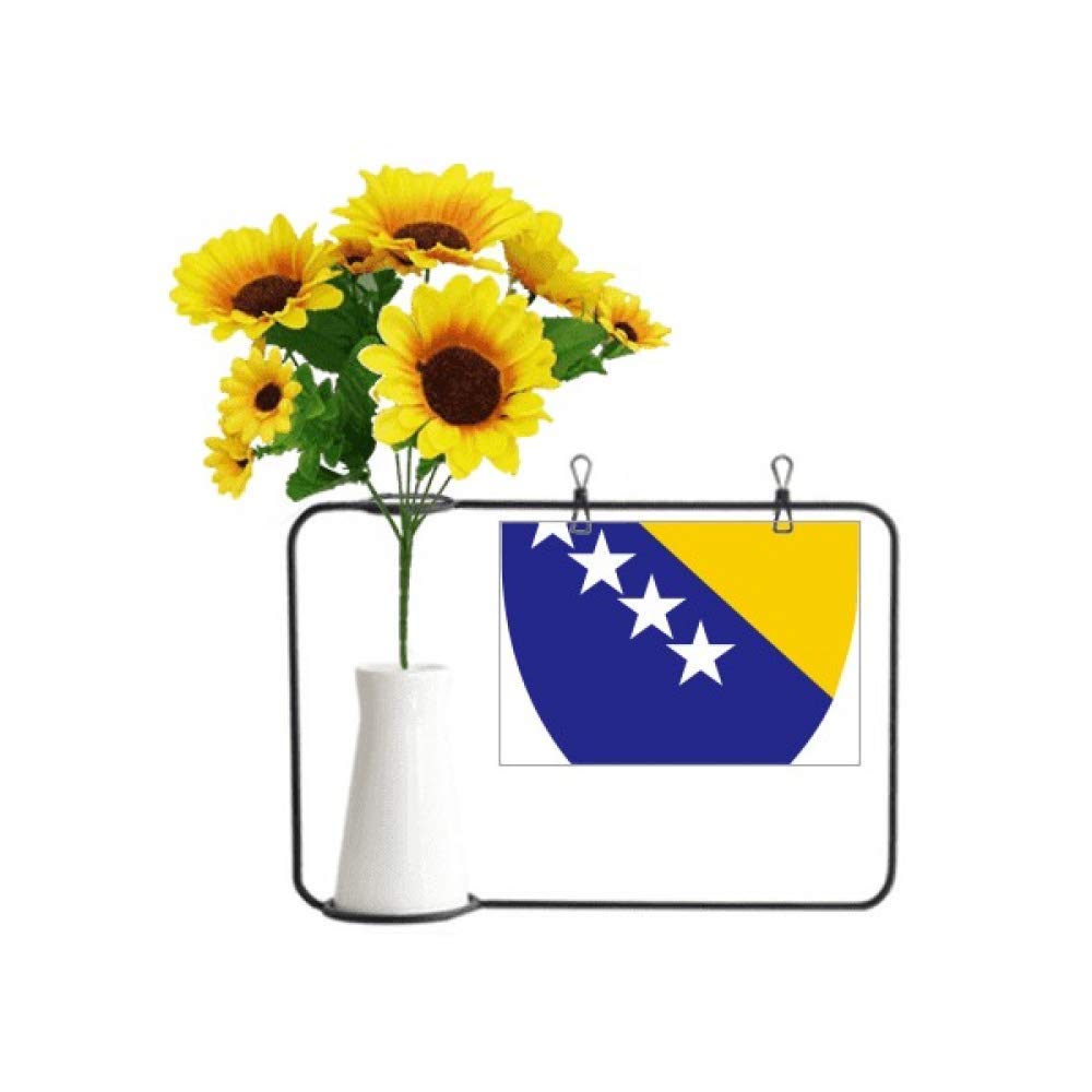 Tournesol artificiel et carte de bénédiction, le cadeau de Bosnie-Herzégovine