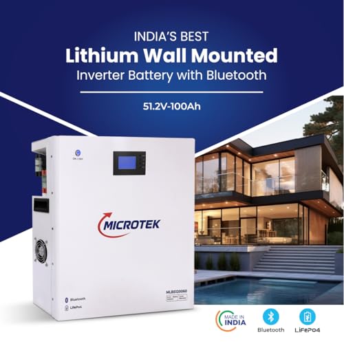 Image of Microtek Lithium-Ion Battery MLB5120060 (51.2V /100Ah) - LiFePO4 with SCT SyncCharge Technology, BMS Protection, 5-Year Warranty, Lithium-Ion Battery for Home Office & Shop