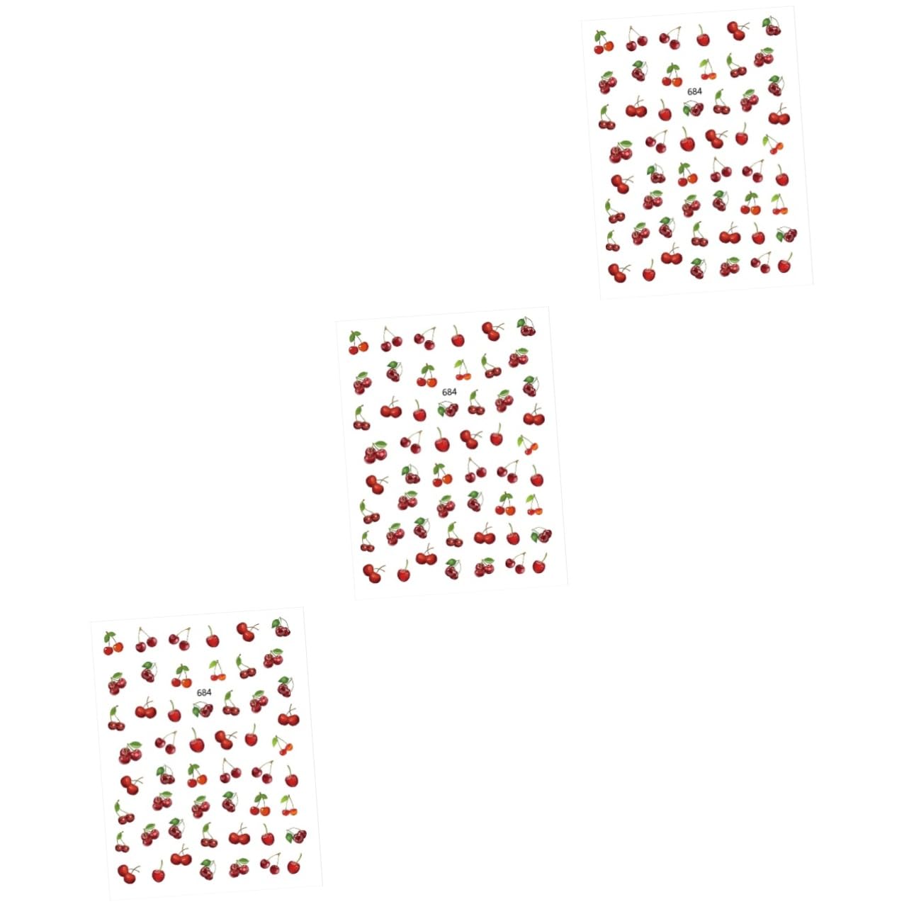 3 Set Adesivi Per Unghie Design Frutta Decorazioni Per Manicure Facili Applicare Per Feste E Speciali 12 Fogli*3