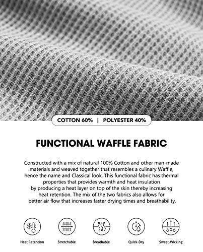 Cqr Men's Long Sleeve Thermal Underwear Tops, Midweight Waffle Crewneck Shirt, Winter Cold Weather Thermal Shirts, 1 Piece Of Top Natural Light, Large #TOP6
